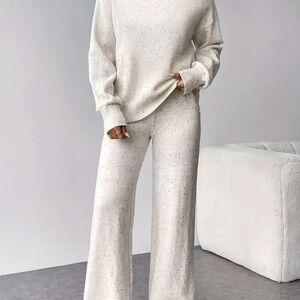 Elegant Cream V-Neck Sweater for Women